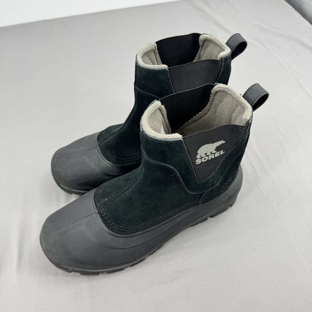 Sorel Buxton Pull-On Men's Waterproof Winter Boots Black Suede Size 13